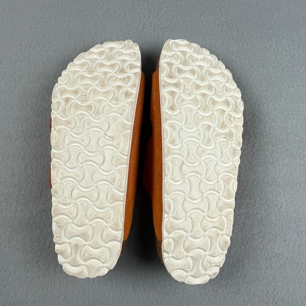 Birkenstock Orange Suede Two-Strap Arizona Sandals - Picture 6 of 7